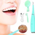 Pulitore sbiancante elettrico denti tartaro placca vibrante lingua spazzolino