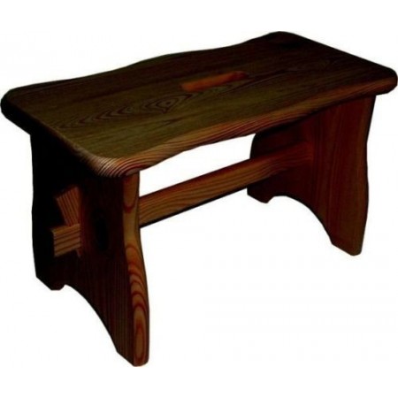 Sgabello in legno massello abete colore naturale o noce H 20.8cm made in Italy