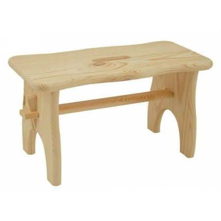 Sgabello in legno massello abete colore naturale o noce H 20.8cm made in Italy