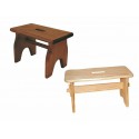 Sgabello in legno massello abete colore naturale o noce H 20.8cm made in Italy