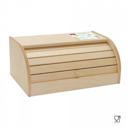 Portapane in Legno Con Serrandina Colore Chiaro 16.5x38.5x24.5h Cm Cucina Casa