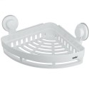 Mensola da bagno doccia angolare in plastica con ventose cestino portaoggetti 252x252mm