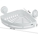 Mensola da bagno doccia angolare in plastica con ventose cestino portaoggetti 252x252mm