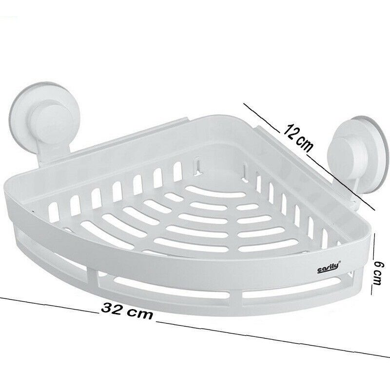 WeHome Mensola da bagno doccia angolare in plastica con ventose ces...