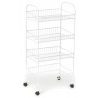 WeHome Scaffale metallo in acciaio Bianco 32x38x74 cm 4 ripiani con...