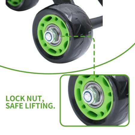 Attrezzo per Addominali 4 Ruote Palestra con Tappetino Fitness Esercizi Ruota