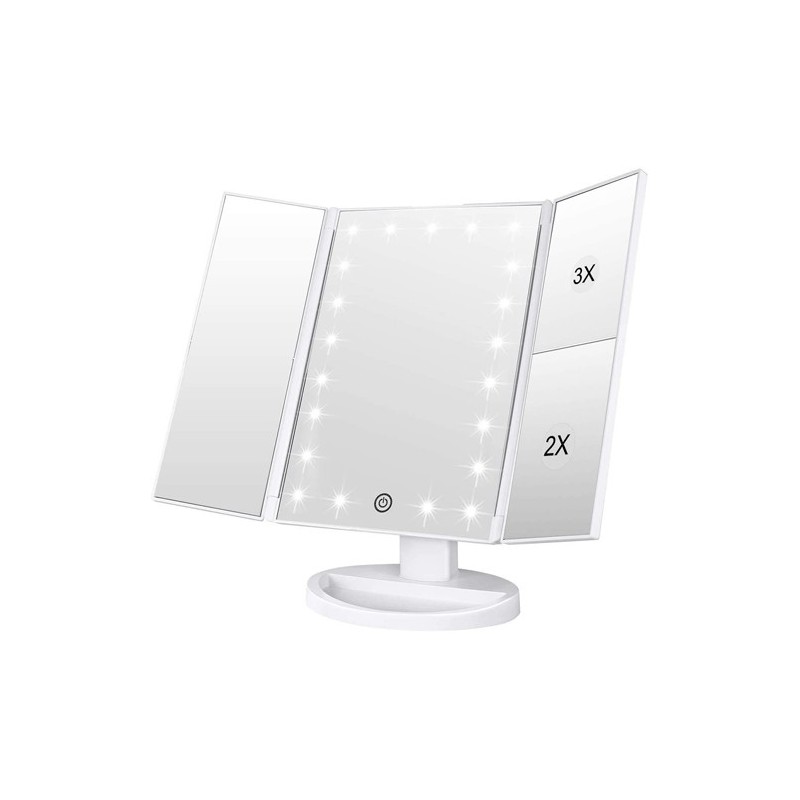 Specchio Trucco Cura della Pelle ante 22 LED 360° 1x 2x 3x interruttore Touch