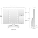 Specchio Trucco Cura della Pelle ante 22 LED 360° 1x 2x 3x interruttore Touch