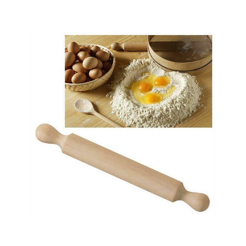 Mattarello in legno di faggio stendipasta 4cm varie misure cucina MADE IN ITALY