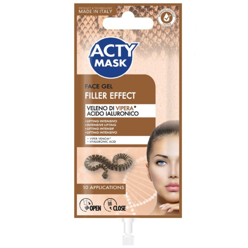 4x Confezione 15ml gel viso effetto filler veleno vipera acido ialuronico 60ml