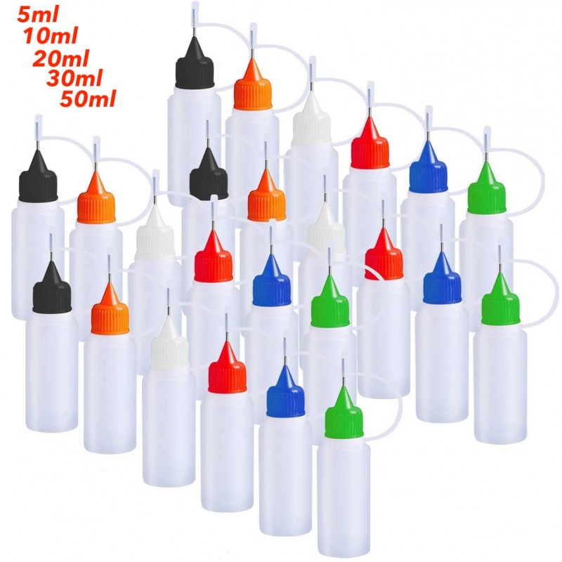 WeHome 6x Bottiglia boccette Con Ago Punta Contagocce Dispenser Fla...