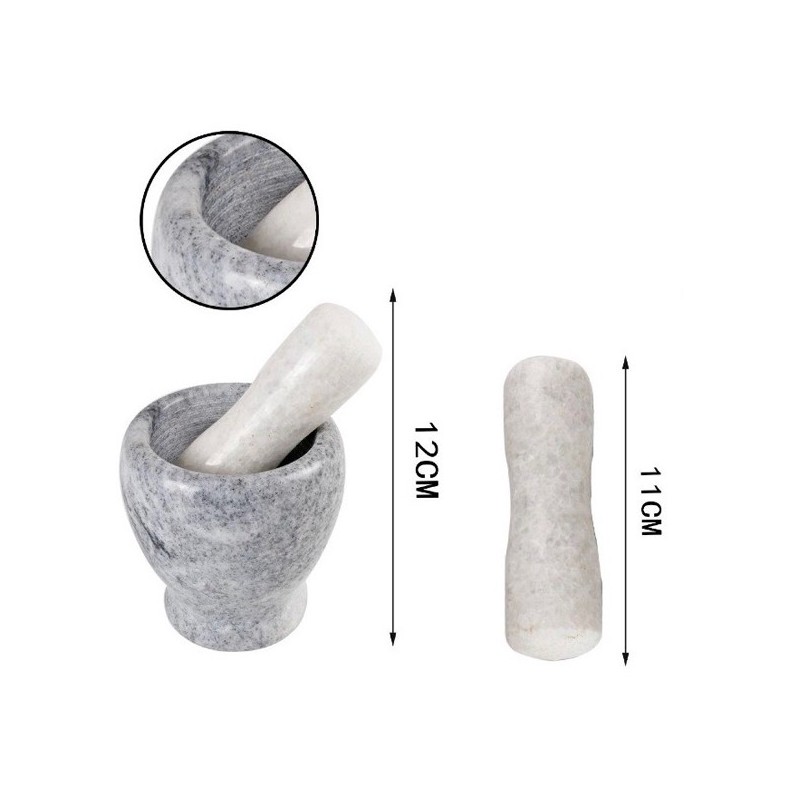WeHome Mortaio battisale con Pestello Manuale 12x10 cm in granito p...