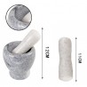 WeHome Mortaio battisale con Pestello Manuale 12x10 cm in granito p...