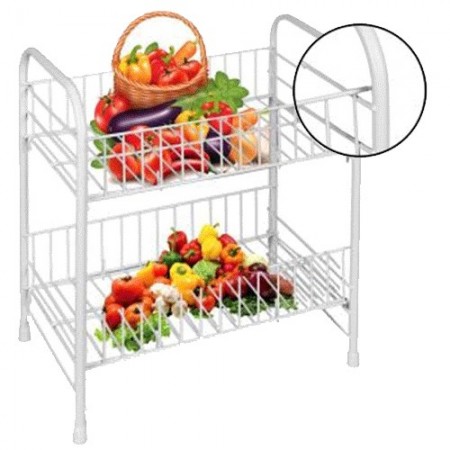 Scaffale ferro 32x20x36 cm 2 piani ripiani metallo mensola portaoggetti mobiletto cucina bagno