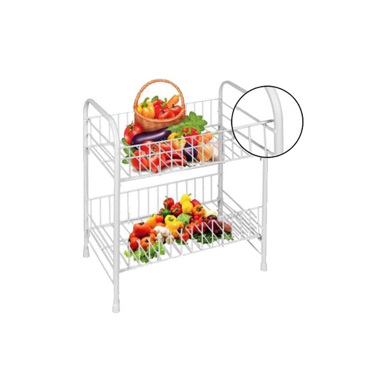 Scaffale ferro 32x20x36 cm 2 piani ripiani metallo mensola portaoggetti mobiletto cucina bagno