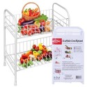 Scaffale ferro 32x20x36 cm 2 piani ripiani metallo mensola portaoggetti mobiletto cucina bagno