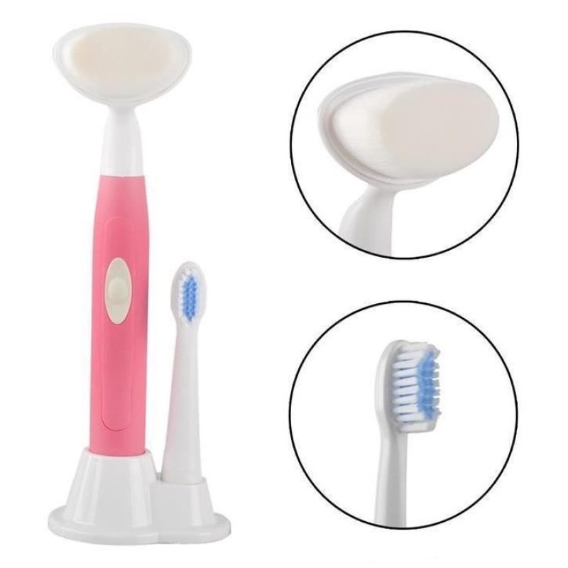 Spazzolino Testina Vibrante Alta Intensità Kit Spazzola Pulizia Denti o Viso