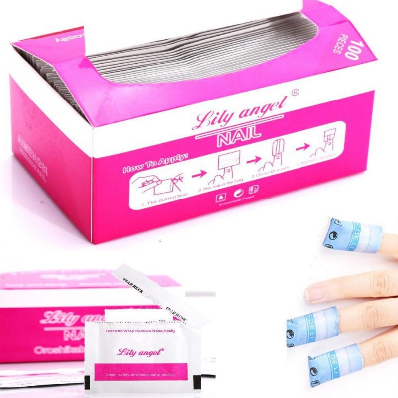 Sacchetti Rimuovi Smalto Unghie Gel Nail Art Remove Art Pads 100 pezzi