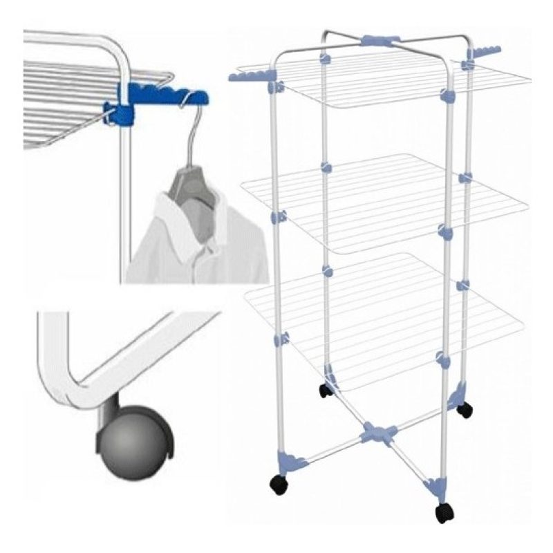 Gimi Modular 3 Stendibiancheria Da Pavimento Stendino a Torre Verti...