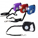 Guinzaglio torcia  per cani retrattile 5 m adatto a cani fino a 15 kg luce LED