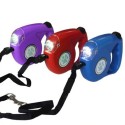 Guinzaglio torcia  per cani retrattile 5 m adatto a cani fino a 15 kg luce LED