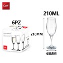 Set Cok Calice Flute Emperador 21 cl per Champagne 6 pz
