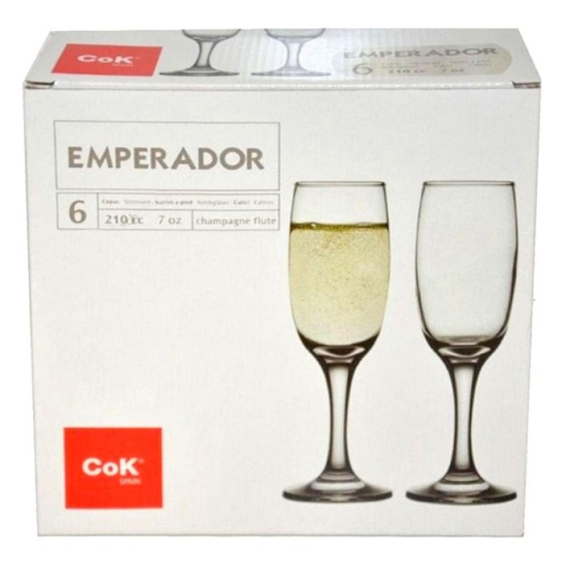 Hongu Set Cok Calice Flute Emperador 21 cl per Champagne 6 pz for c...