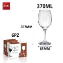 Set 6 bicchieri calici da vino rosso bianco acqua COK Zar gran vino in vetro