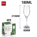 Set bicchieri calici da champagne COK Zar Flute 6 calici in vetro