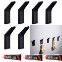 6x Ganci porta abiti oggetti bagno cucina nero fissaggio parete con colla casa