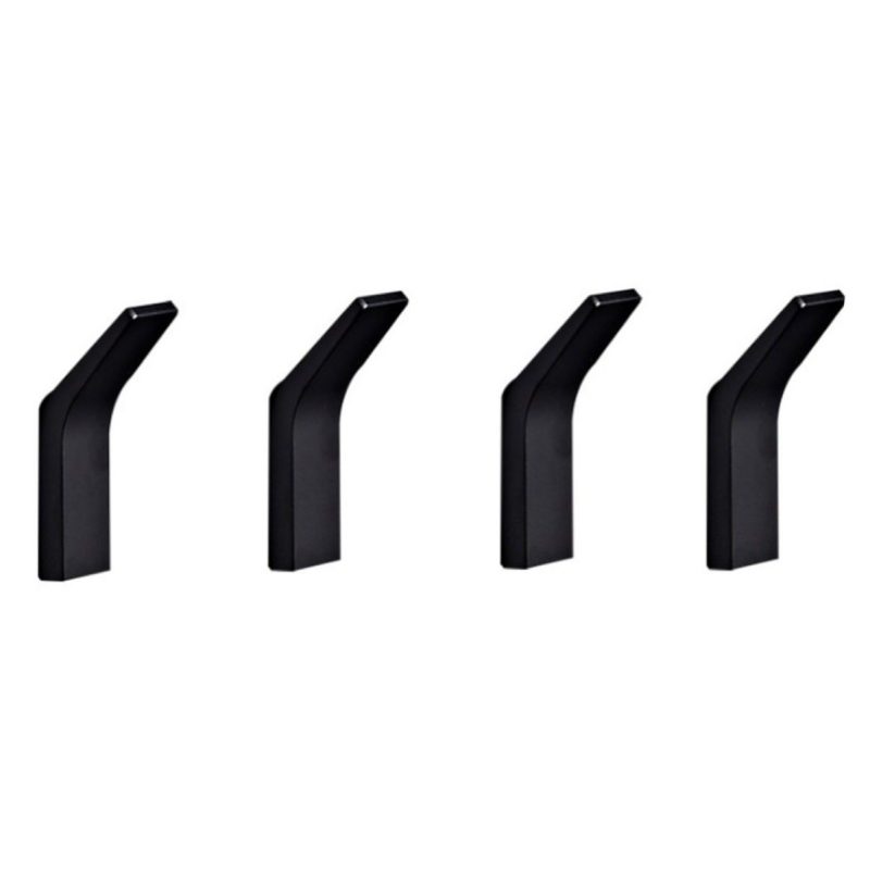 Hongu 6x Ganci porta abiti oggetti bagno cucina nero fissaggio pare...