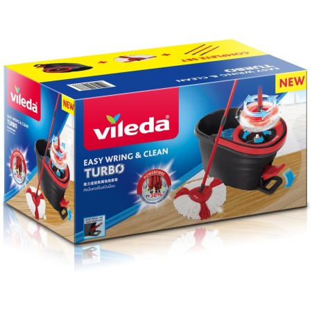 Vileda turbo smart mocio e secchio panno in microfibra manico telescopico strizza