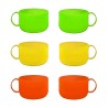 Hongu Set 6 tazze tazzone tazza colazione in plastica 3 colori sunn...