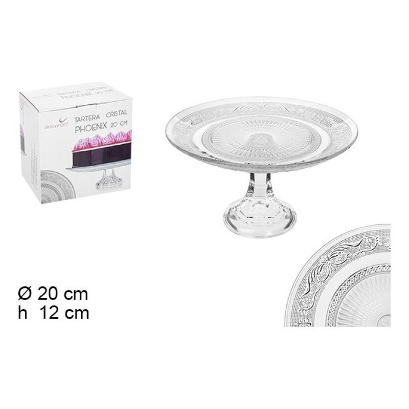 Hongu Piatto Phoenix per torte alzata in vetro trasparente 20x12cm ...