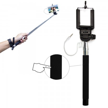 Bastone selfie telescopico regolabile morsa e bastone estensibile