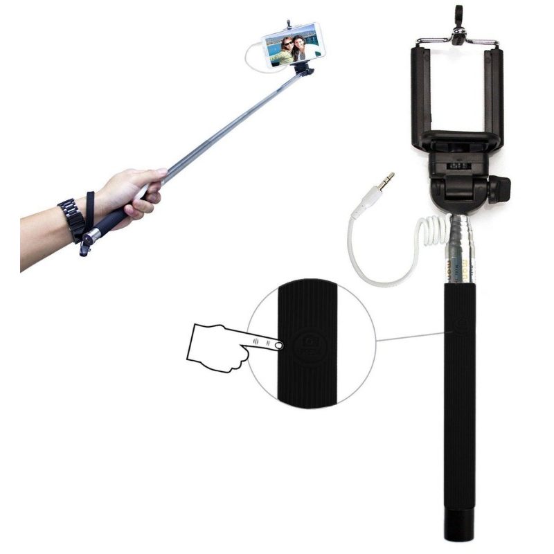 Bastone selfie telescopico regolabile morsa e bastone estensibile