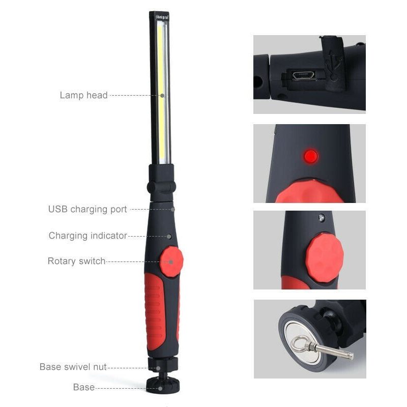 Hongu Torcia lampada faro da lavoro officina meccanico pesca LED ca...