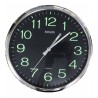 Hongu Orologio Da Parete Tondo nero numeri fluorescenti 25cm Diamet...