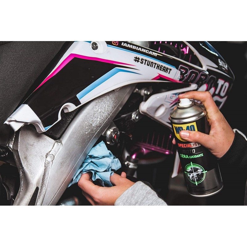 WD WD40 Specialist moto cera lucidante 400 ml alluminio carbonio cr...