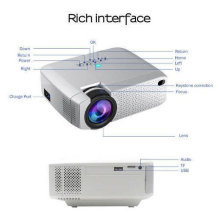 Proiettore LED Ultra HD WIFI 3D wireless D40W casa Cinema 1600LM Supporto Q-A16