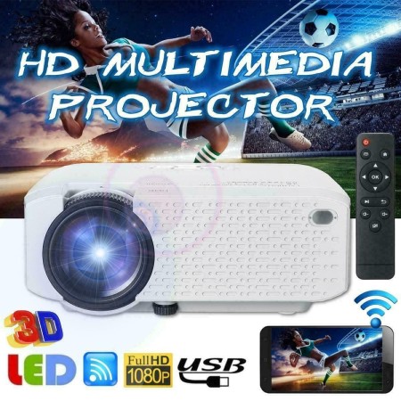 Proiettore LED Ultra HD WIFI 3D wireless D40W casa Cinema 1600LM Supporto Q-A16