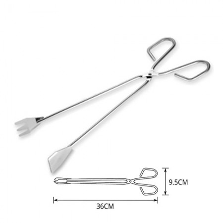 Pinza cucina barbecue acciaio forbici set BBQ carne pesce utensili 31 / 39 cm