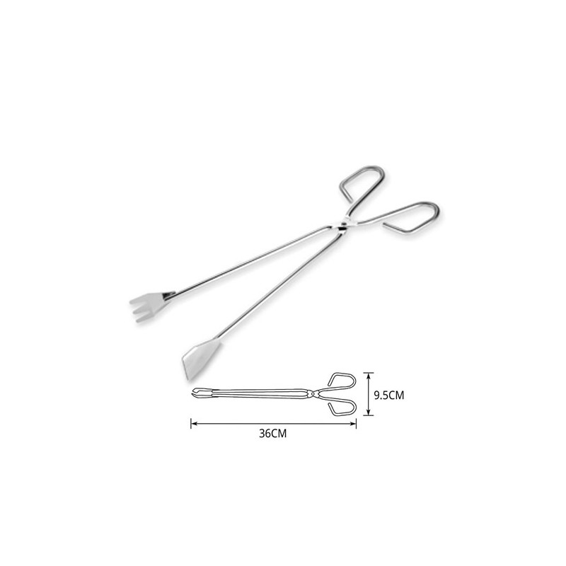 Pinza cucina barbecue acciaio forbici set BBQ carne pesce utensili 31 / 39 cm