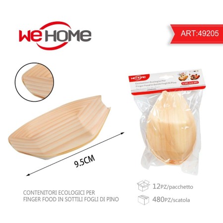 Eco coppette barchette medi finger food legno di pino ciotole buffet porta riso