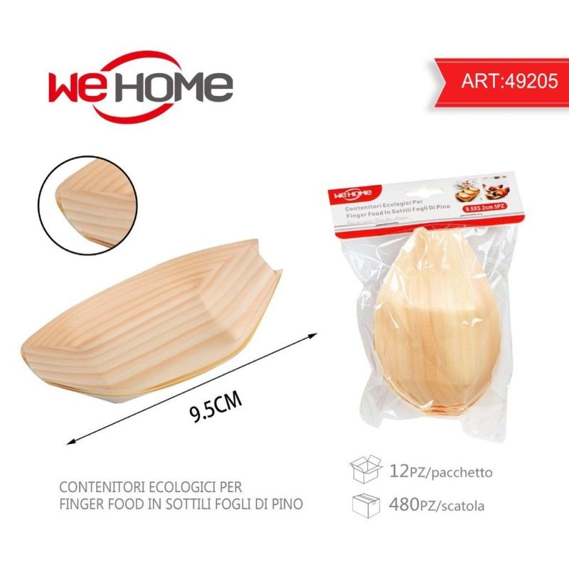 Hongu Eco coppette barchette medi finger food legno di pino ciotole...