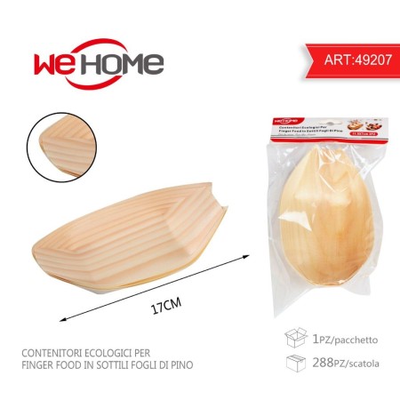 Eco coppette barchette medi finger food legno di pino ciotole buffet porta riso