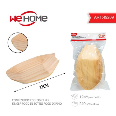 Eco coppette barchette medi finger food legno di pino ciotole buffet porta riso