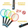 Hongu 2x Racchetta ricaricabile elimina fulmina zanzare mosche inse...