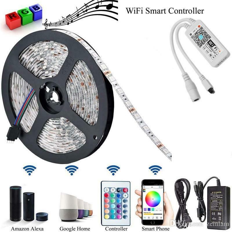 Striscia luci led RGB 5m app smart casa strip bobina tv luce cucina feste gaming