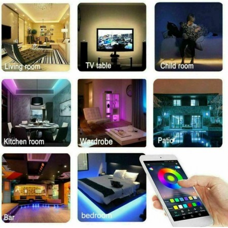 Striscia luci led RGB 5m app smart casa strip bobina tv luce cucina feste gaming